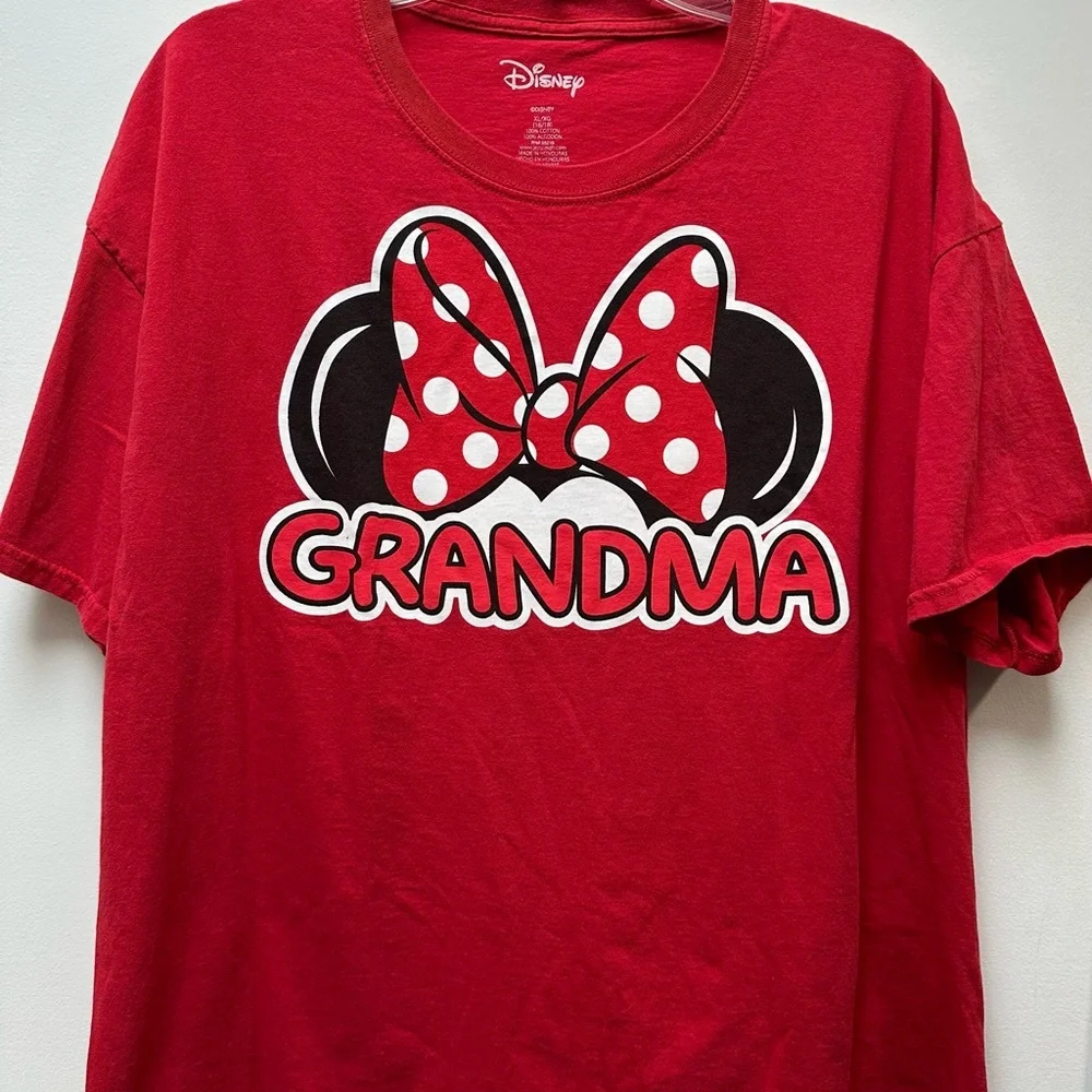 Disney Red Minnie Mouse Grandma Graphic Tee - Picture 1 of 3